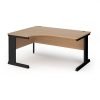 Vivo left hand ergonomic desk 1600mm - black frame Beech top - VEL16-K-B