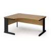 Vivo left hand ergonomic desk 1600mm - black frame Oak Top - VEL16-K-O