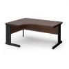 Vivo left hand ergonomic desk 1600mm - black frame Walnut top - VEL16-K-W
