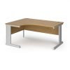 Vivo left hand ergonomic desk 1600mm - silver frame Oak Top - VEL16-S-O