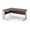 Vivo left hand ergonomic desk 1600mm - silver frame Walnut top - VEL16-S-W