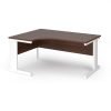 Vivo left hand ergonomic desk 1600mm - white frame Walnut top - VEL16-WH-W