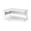 Vivo left hand ergonomic desk 1600mm - white frame White Top - VEL16-WH-WH