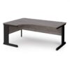 Vivo left hand ergonomic desk 1800mm - black frame Grey Oak Top - VEL18-K-GO