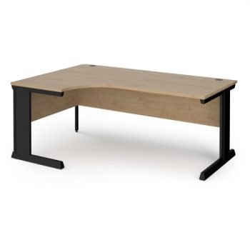 Vivo left hand ergonomic desk 1800mm - black frame Kendal Oak Top - VEL18-K-KO