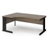 Vivo left hand ergonomic desk 1800mm - black frame Nebraska Oak Top - VEL18-K-NO