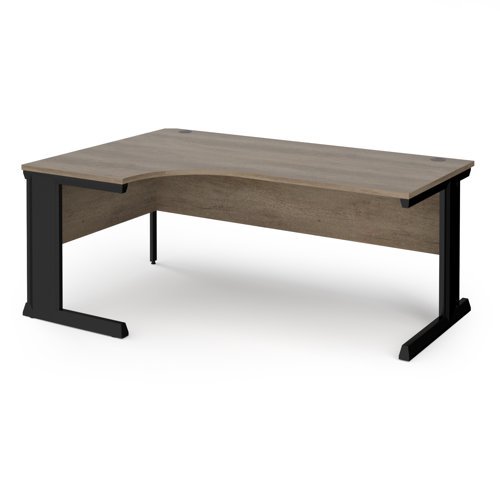 Vivo left hand ergonomic desk 1800mm - black frame Nebraska Oak Top - VEL18-K-NO