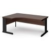 Vivo left hand ergonomic desk 1800mm - black frame Walnut top - VEL18-K-W
