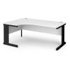 Vivo left hand ergonomic desk 1800mm - black frame White Top - VEL18-K-WH