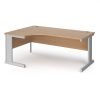 Vivo left hand ergonomic desk 1800mm - silver frame Beech top - VEL18-S-B