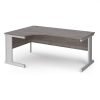 Vivo left hand ergonomic desk 1800mm - silver frame Grey Oak Top - VEL18-S-GO