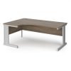 Vivo left hand ergonomic desk 1800mm - silver frame Nebraska Oak Top - VEL18-S-NO
