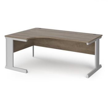 Vivo left hand ergonomic desk 1800mm - silver frame Nebraska Oak Top - VEL18-S-NO