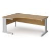Vivo left hand ergonomic desk 1800mm - silver frame Oak Top - VEL18-S-O