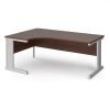 Vivo left hand ergonomic desk 1800mm - silver frame Walnut top - VEL18-S-W