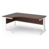 Vivo left hand ergonomic desk 1800mm - white frame Walnut top - VEL18-WH-W