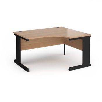 Vivo right hand ergonomic desk 1400mm - black frame Beech top - VER14-K-B