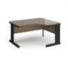 Vivo right hand ergonomic desk 1400mm - black frame Nebraska Oak Top - VER14-K-NO