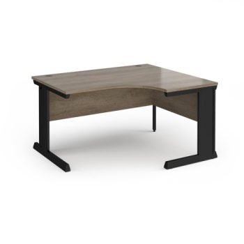 Vivo right hand ergonomic desk 1400mm - black frame Nebraska Oak Top - VER14-K-NO