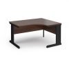 Vivo right hand ergonomic desk 1400mm - black frame Walnut top - VER14-K-W