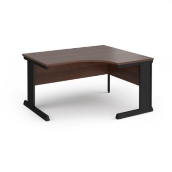 Vivo right hand ergonomic desk 1400mm - black frame Walnut top - VER14-K-W