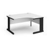 Vivo right hand ergonomic desk 1400mm - black frame White Top - VER14-K-WH