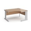 Vivo right hand ergonomic desk 1400mm - silver frame Beech top - VER14-S-B