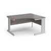 Vivo right hand ergonomic desk 1400mm - silver frame Grey Oak Top - VER14-S-GO