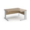 Vivo right hand ergonomic desk 1400mm - silver frame Kendal Oak Top - VER14-S-KO