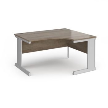 Vivo right hand ergonomic desk 1400mm - silver frame Nebraska Oak Top - VER14-S-NO