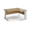 Vivo right hand ergonomic desk 1400mm - silver frame Oak Top - VER14-S-O