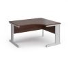 Vivo right hand ergonomic desk 1400mm - silver frame Walnut top - VER14-S-W