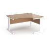 Vivo right hand ergonomic desk 1400mm - white frame Beech top - VER14-WH-B