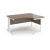 Vivo right hand ergonomic desk 1400mm - white frame Nebraska Oak Top - VER14-WH-NO