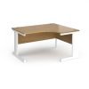 Vivo right hand ergonomic desk 1400mm - white frame Oak Top - VER14-WH-O