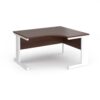 Vivo right hand ergonomic desk 1400mm - white frame Walnut top - VER14-WH-W