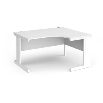 Vivo right hand ergonomic desk 1400mm - white frame White Top - VER14-WH-WH