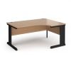 Vivo right hand ergonomic desk 1600mm - black frame Beech top - VER16-K-B