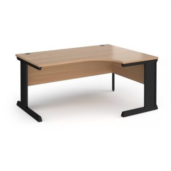 Vivo right hand ergonomic desk 1600mm - black frame Beech top - VER16-K-B