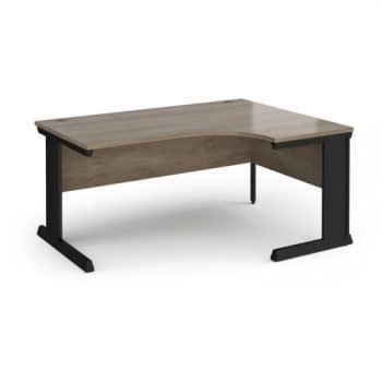 Vivo right hand ergonomic desk 1600mm - black frame Nebraska Oak Top - VER16-K-NO