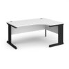 Vivo right hand ergonomic desk 1600mm - black frame White Top - VER16-K-WH