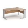 Vivo right hand ergonomic desk 1600mm - silver frame Beech top - VER16-S-B