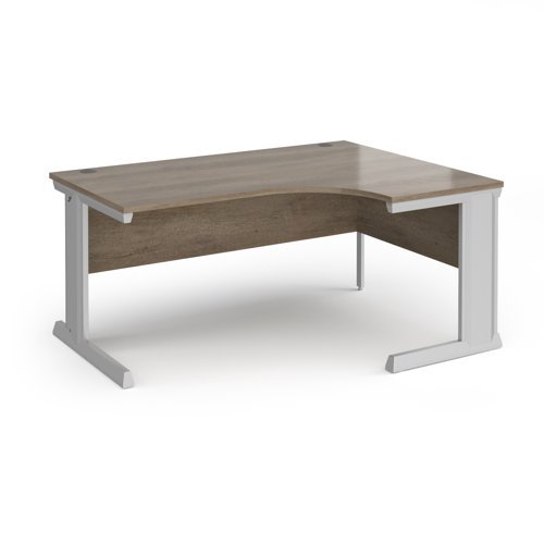 Vivo right hand ergonomic desk 1600mm - silver frame Nebraska Oak Top - VER16-S-NO