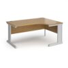 Vivo right hand ergonomic desk 1600mm - silver frame Oak Top - VER16-S-O