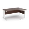 Vivo right hand ergonomic desk 1600mm - white frame Walnut top - VER16-WH-W