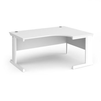 Vivo right hand ergonomic desk 1600mm - white frame White Top - VER16-WH-WH