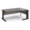 Vivo right hand ergonomic desk 1800mm - black frame Grey Oak Top - VER18-K-GO