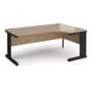 Vivo right hand ergonomic desk 1800mm - black frame Kendal Oak Top - VER18-K-KO