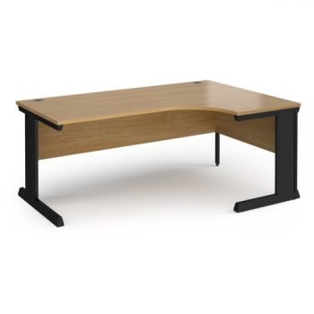 Vivo right hand ergonomic desk 1800mm - black frame Oak Top - VER18-K-O