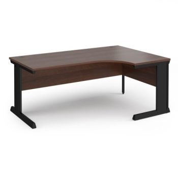 Vivo right hand ergonomic desk 1800mm - black frame Walnut top - VER18-K-W